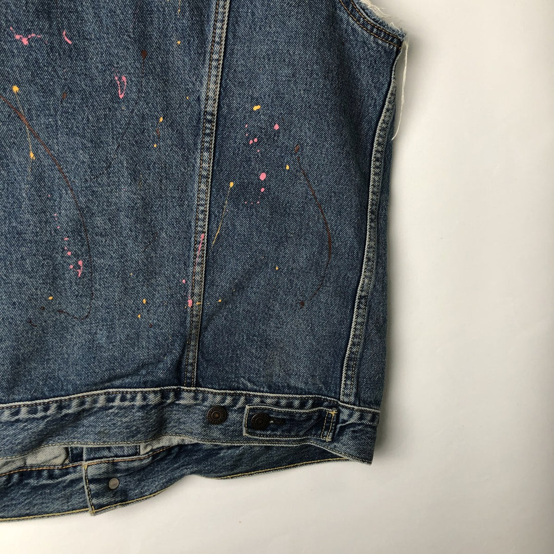 Levi's Painted Cut-Off Denim Vest, Men's Size XL cotton blue type Vintage Second Hand