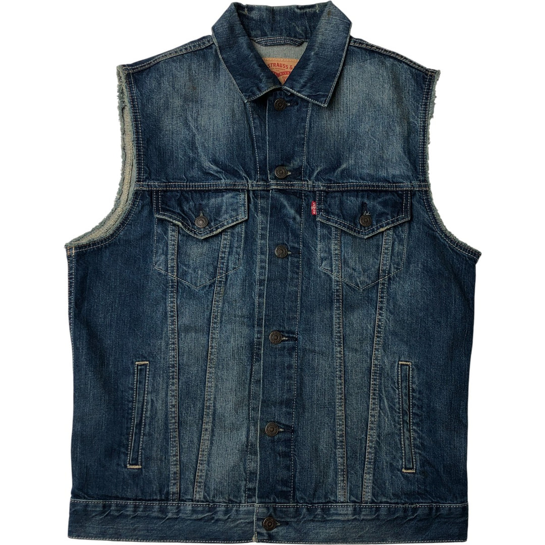 Levi's Cut-off Denim Vest, Men's Size L cotton blue type Vintage Second Hand