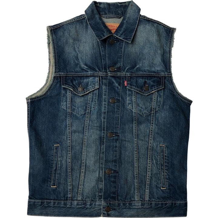 Levi's Cut-off Denim Vest, Men's Size L cotton blue type Vintage Second Hand