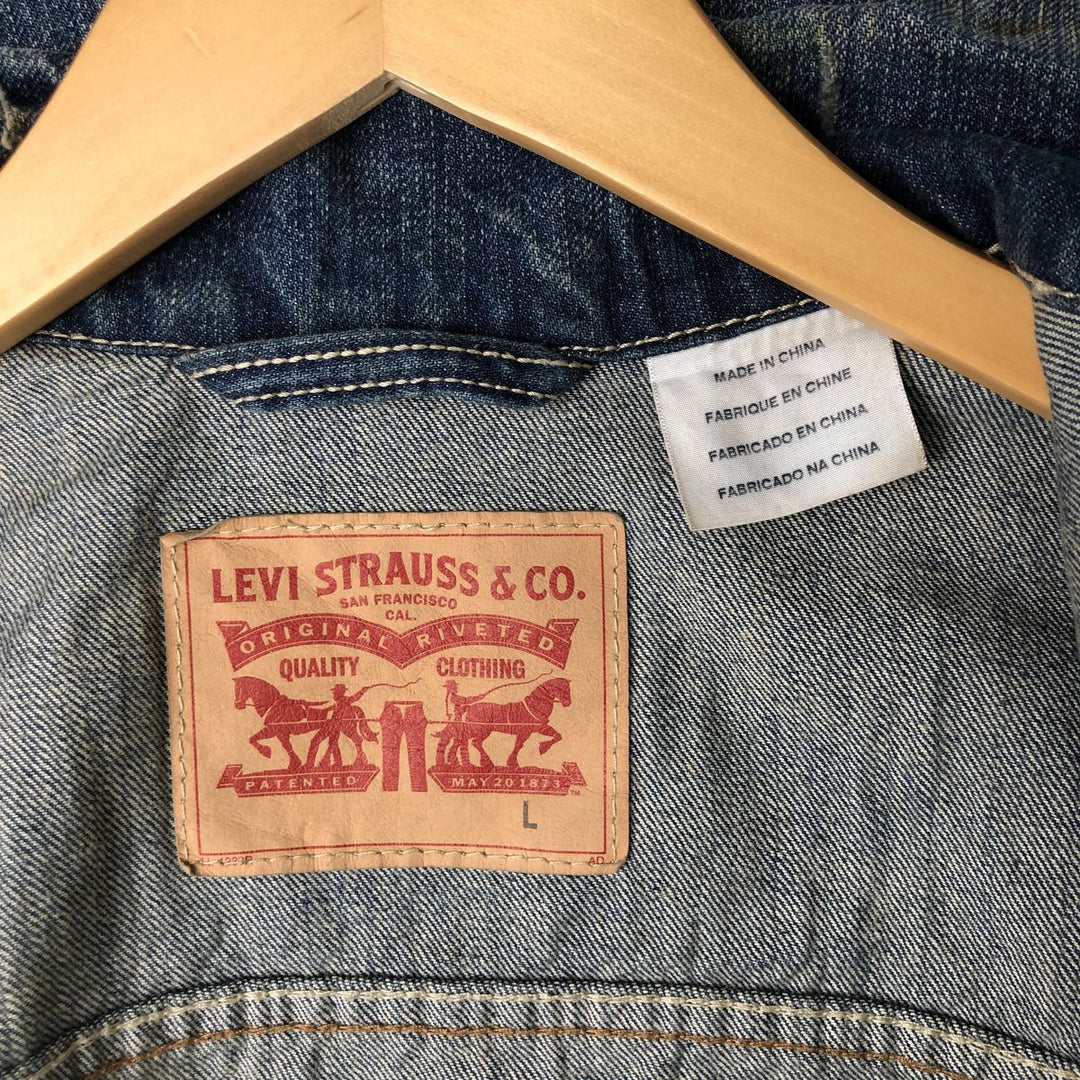 Levi's Cut-off Denim Vest, Men's Size L cotton blue type Vintage Second Hand