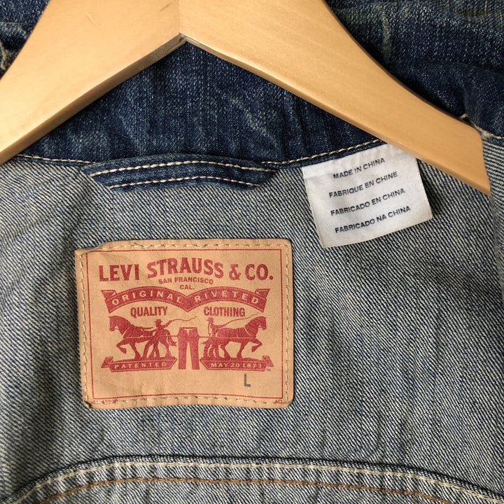Levi's Cut-off Denim Vest, Men's Size L cotton blue type Vintage Second Hand