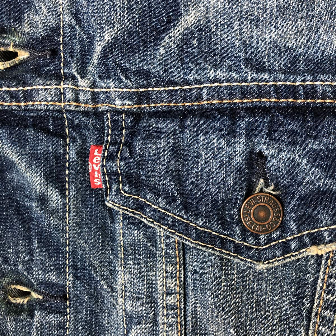 Levi's Cut-off Denim Vest, Men's Size L cotton blue type Vintage Second Hand