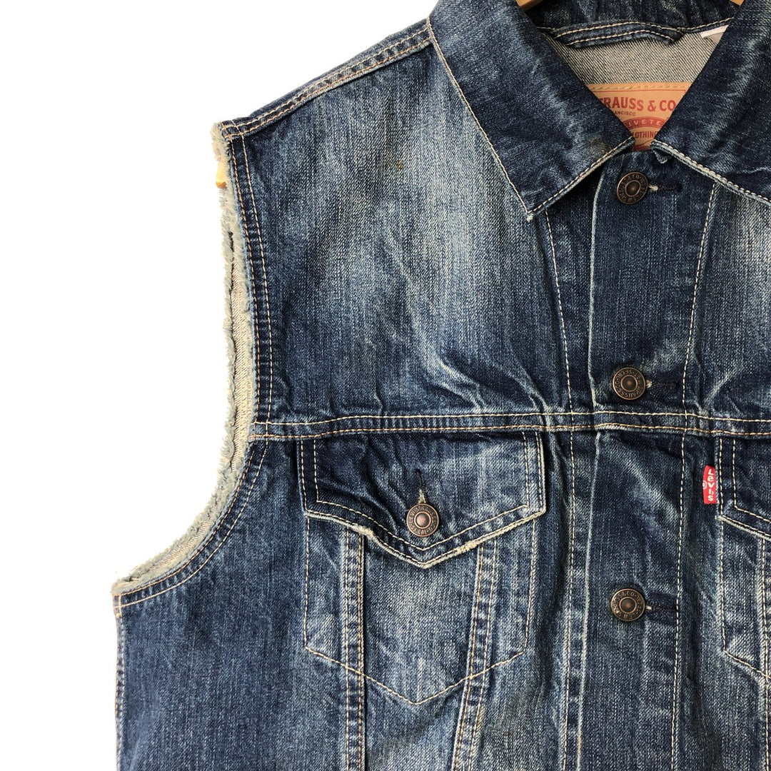 Levi's Cut-off Denim Vest, Men's Size L cotton blue type Vintage Second Hand