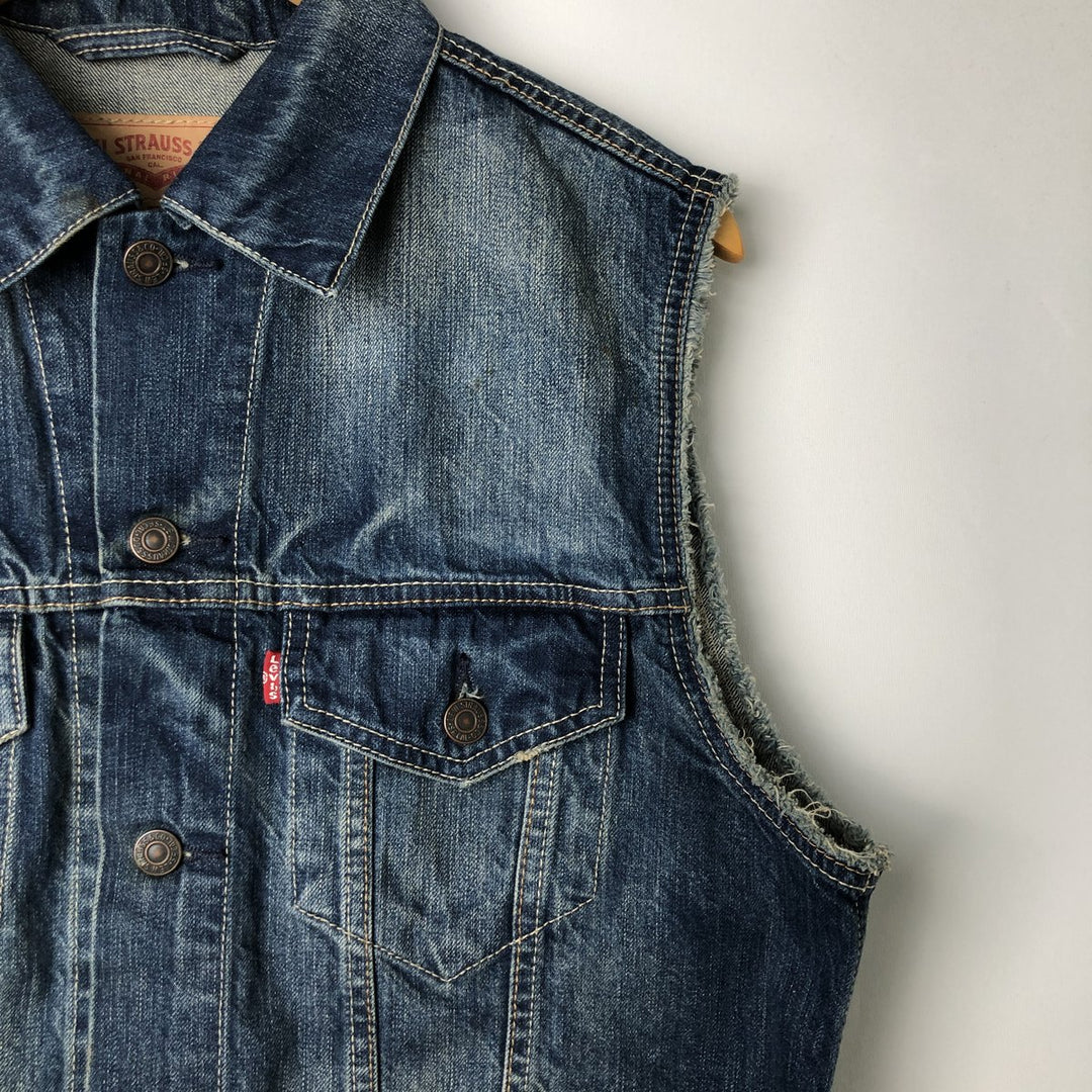 Levi's Cut-off Denim Vest, Men's Size L cotton blue type Vintage Second Hand