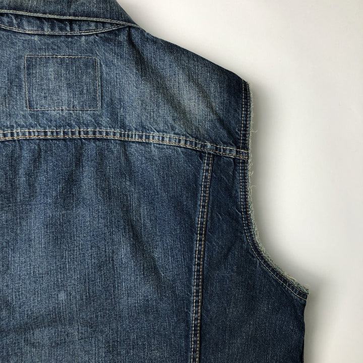 Levi's Cut-off Denim Vest, Men's Size L cotton blue type Vintage Second Hand