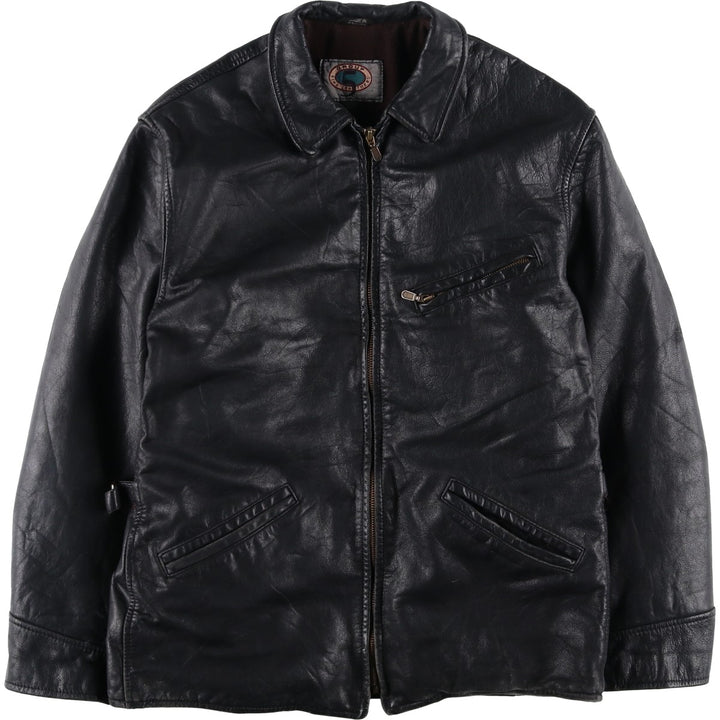 Group 5 Leather Sports Jacket, Made in Canada, Men's Size Medium genuine leather black type Vintage Second Hand