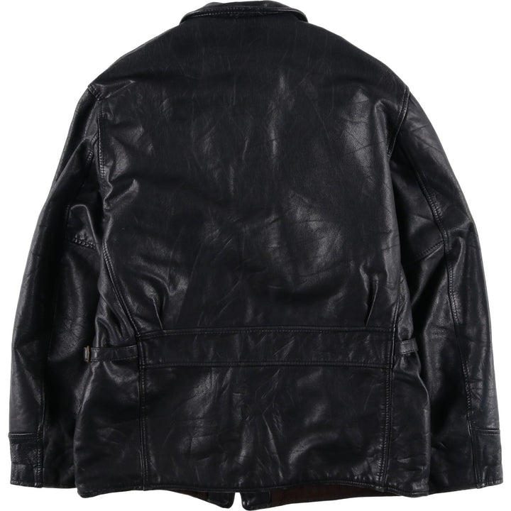 Group 5 Leather Sports Jacket, Made in Canada, Men's Size Medium genuine leather black type Vintage Second Hand