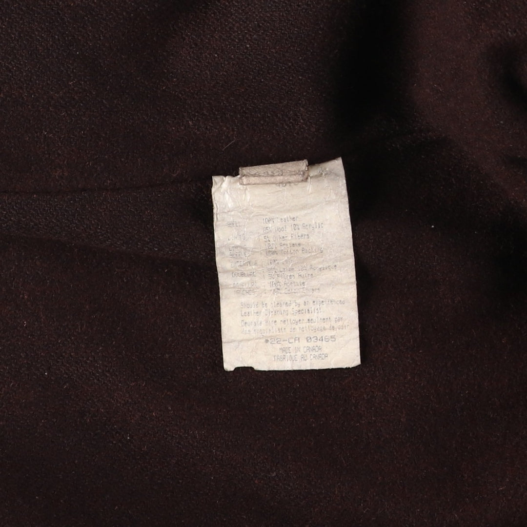 Group 5 Leather Sports Jacket, Made in Canada, Men's Size Medium genuine leather black type Vintage Second Hand