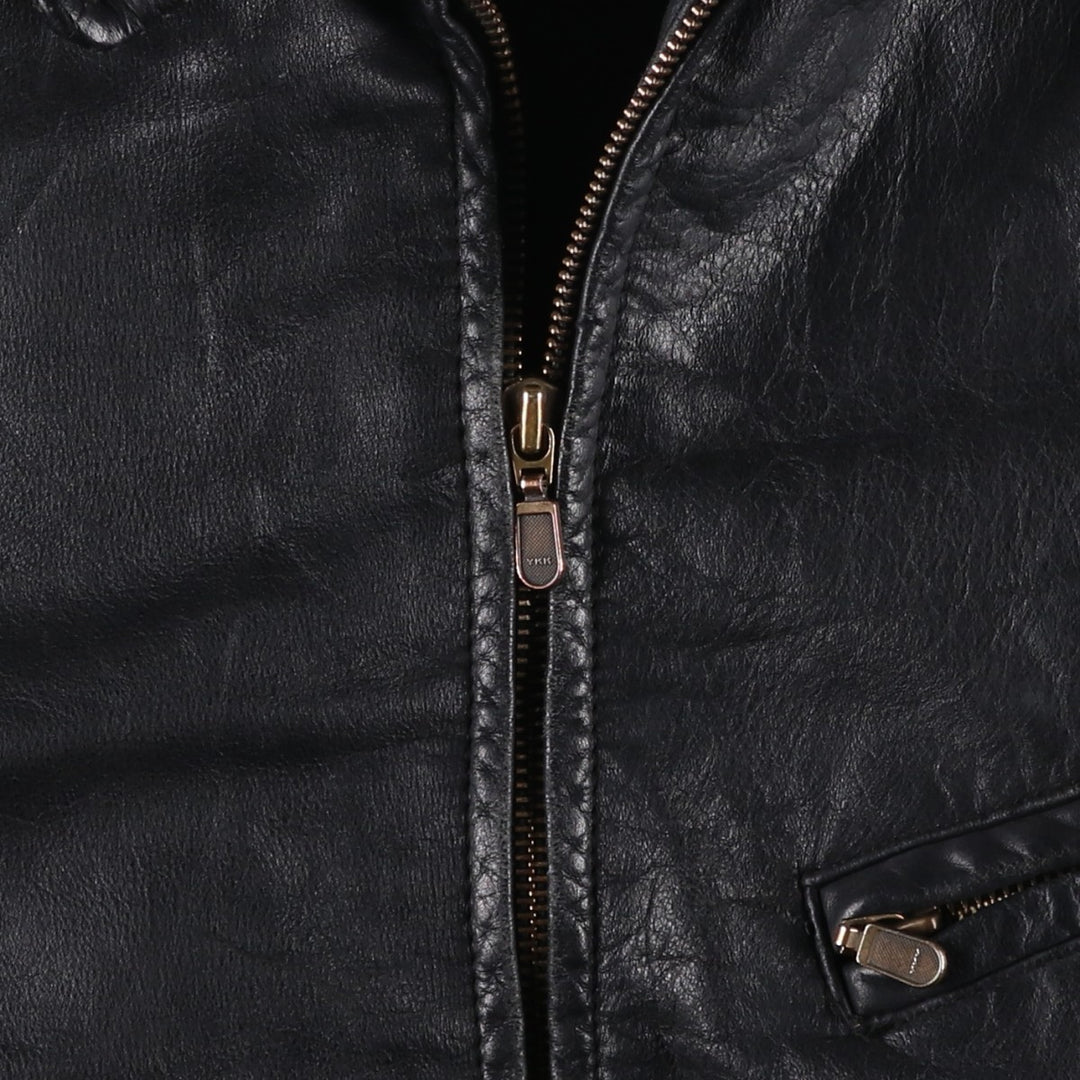 Group 5 Leather Sports Jacket, Made in Canada, Men's Size Medium genuine leather black type Vintage Second Hand