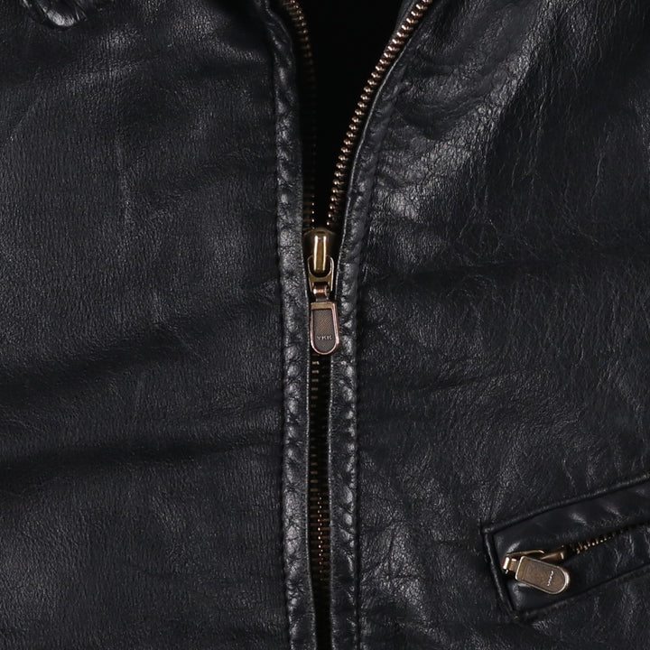 Group 5 Leather Sports Jacket, Made in Canada, Men's Size Medium genuine leather black type Vintage Second Hand