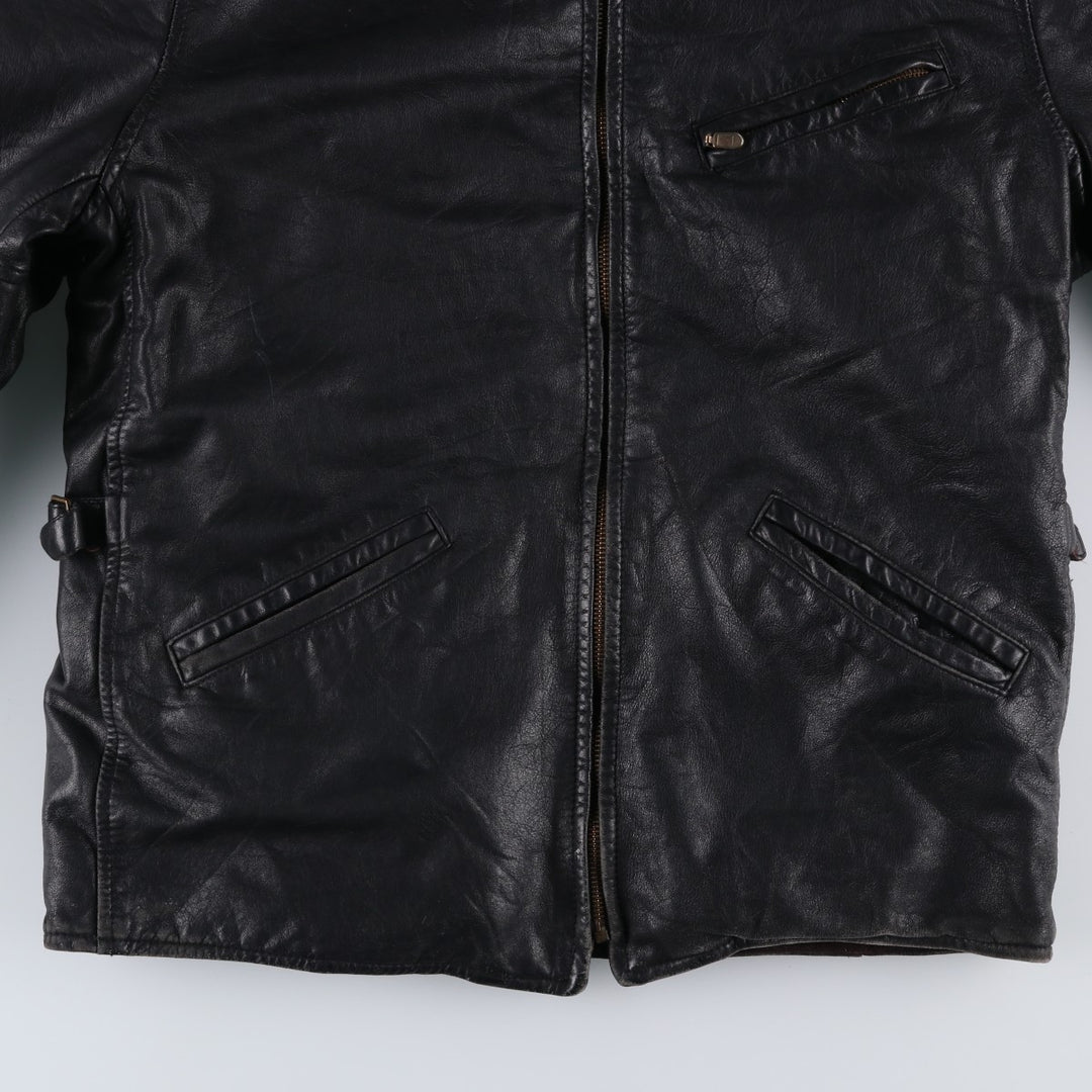 Group 5 Leather Sports Jacket, Made in Canada, Men's Size Medium genuine leather black type Vintage Second Hand