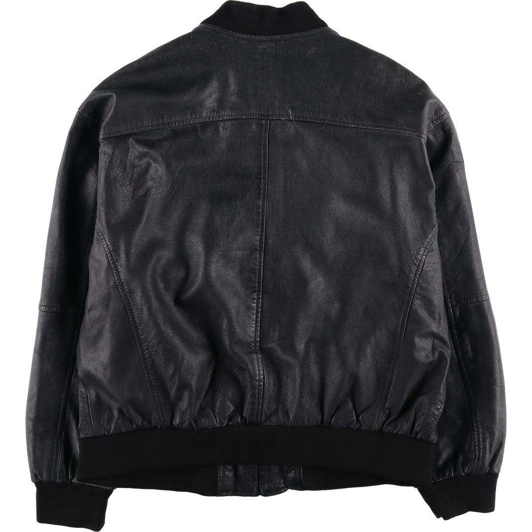 Henry Money Leather Blouson, Men's Size L genuine leather black type Vintage Second Hand