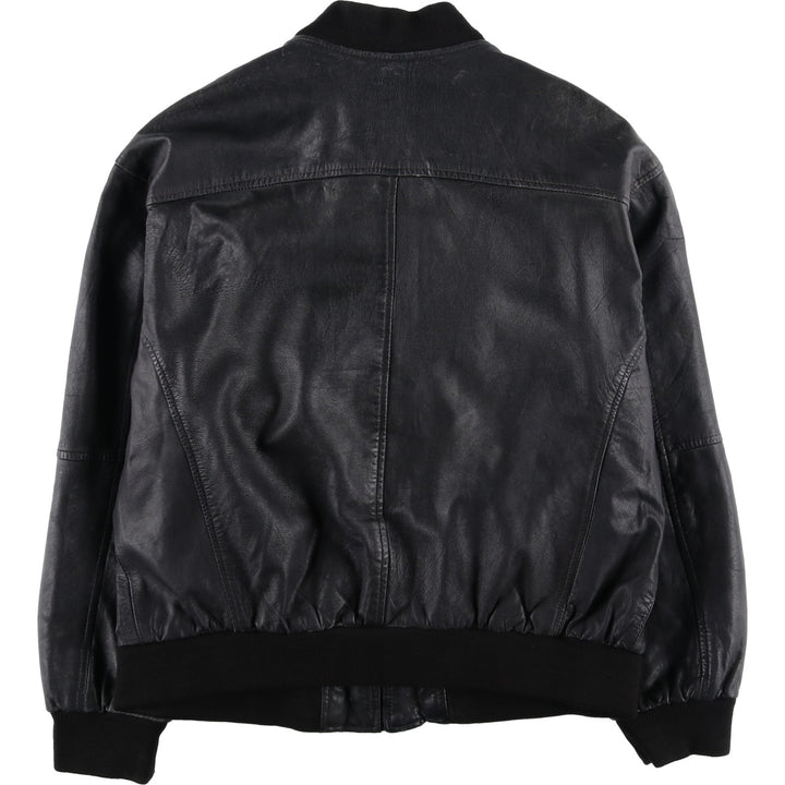 Henry Money Leather Blouson, Men's Size L genuine leather black type Vintage Second Hand