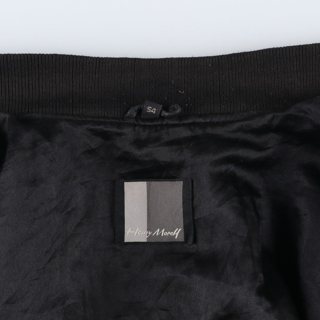 Henry Money Leather Blouson, Men's Size L genuine leather black type Vintage Second Hand