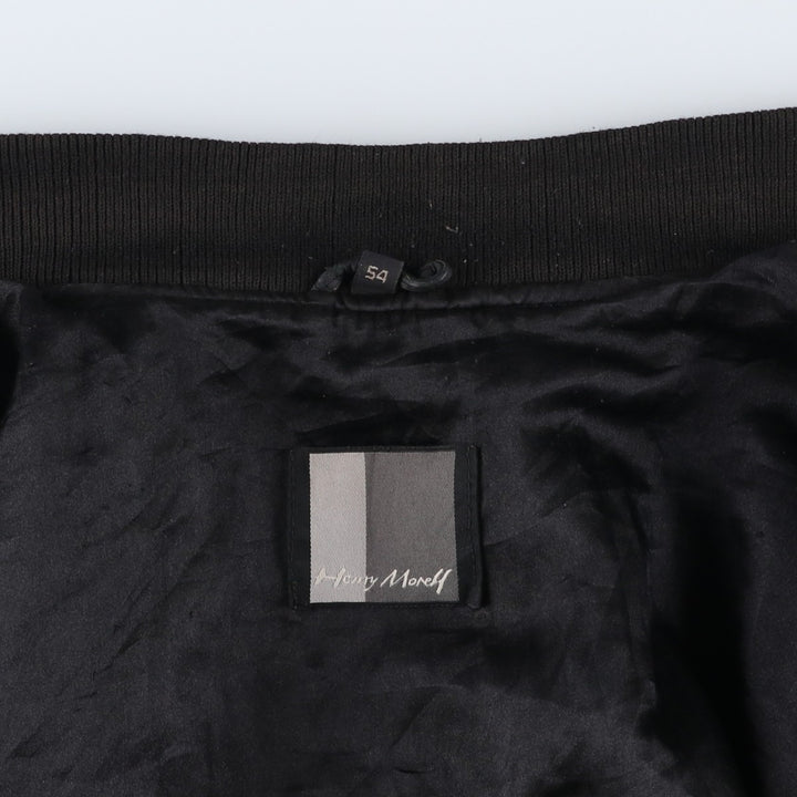 Henry Money Leather Blouson, Men's Size L genuine leather black type Vintage Second Hand