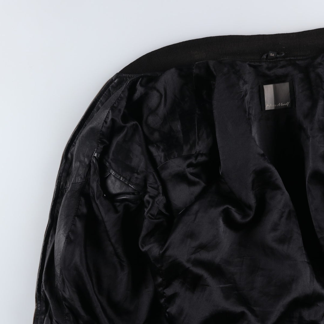 Henry Money Leather Blouson, Men's Size L genuine leather black type Vintage Second Hand