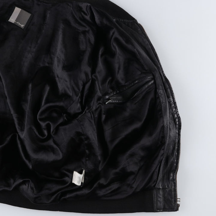 Henry Money Leather Blouson, Men's Size L genuine leather black type Vintage Second Hand