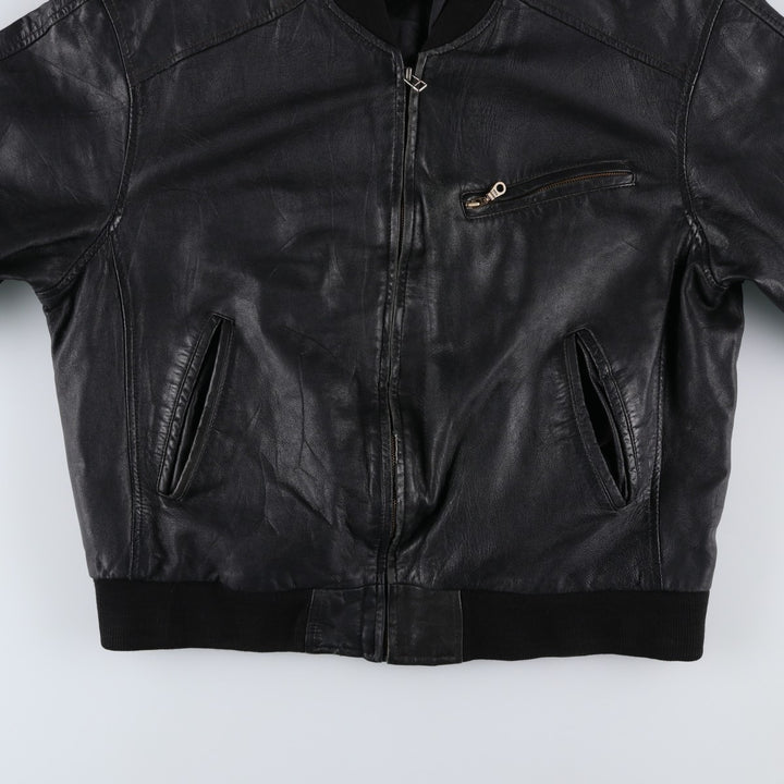 Henry Money Leather Blouson, Men's Size L genuine leather black type Vintage Second Hand