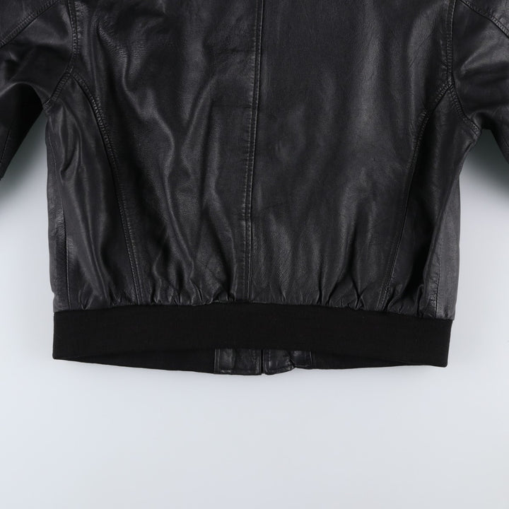 Henry Money Leather Blouson, Men's Size L genuine leather black type Vintage Second Hand