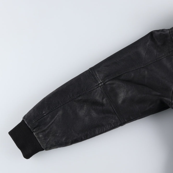 Henry Money Leather Blouson, Men's Size L genuine leather black type Vintage Second Hand