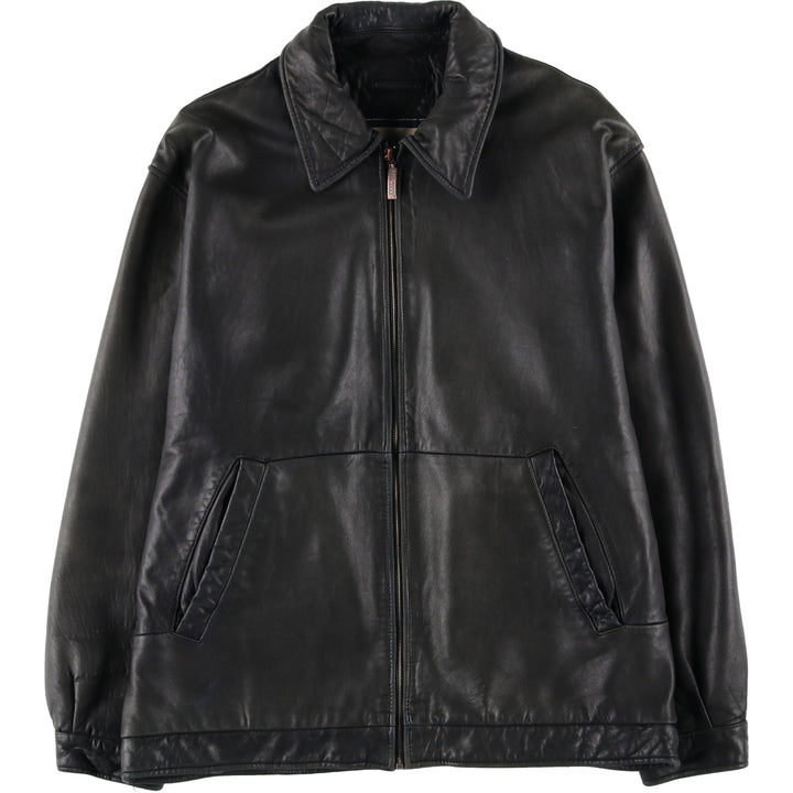 MARCUCCI Swing Top Leather Blouson, Men's Size L (approx.) genuine leather black type Vintage Second Hand