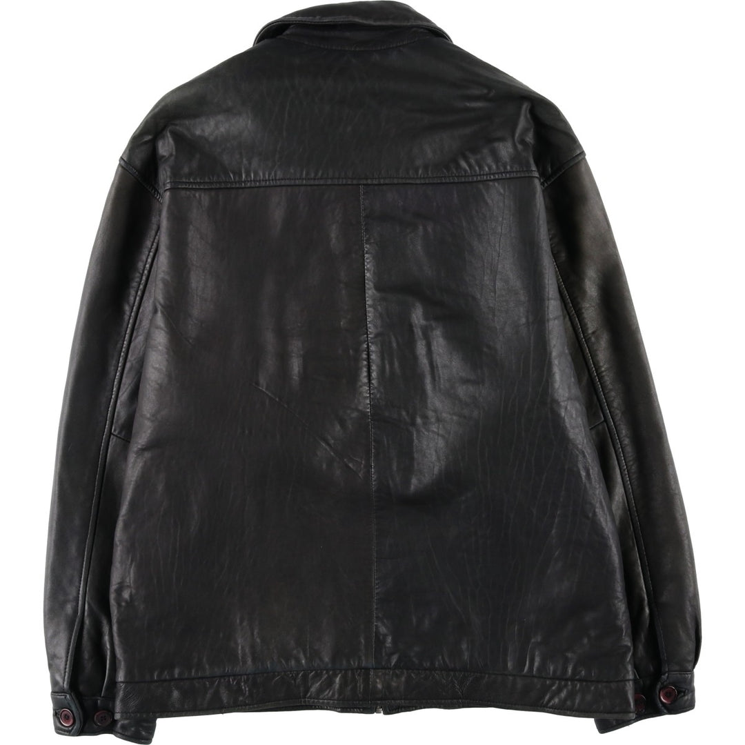 MARCUCCI Swing Top Leather Blouson, Men's Size L (approx.) genuine leather black type Vintage Second Hand