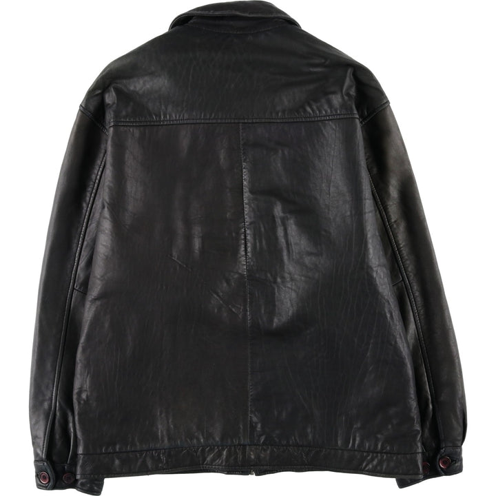 MARCUCCI Swing Top Leather Blouson, Men's Size L (approx.) genuine leather black type Vintage Second Hand