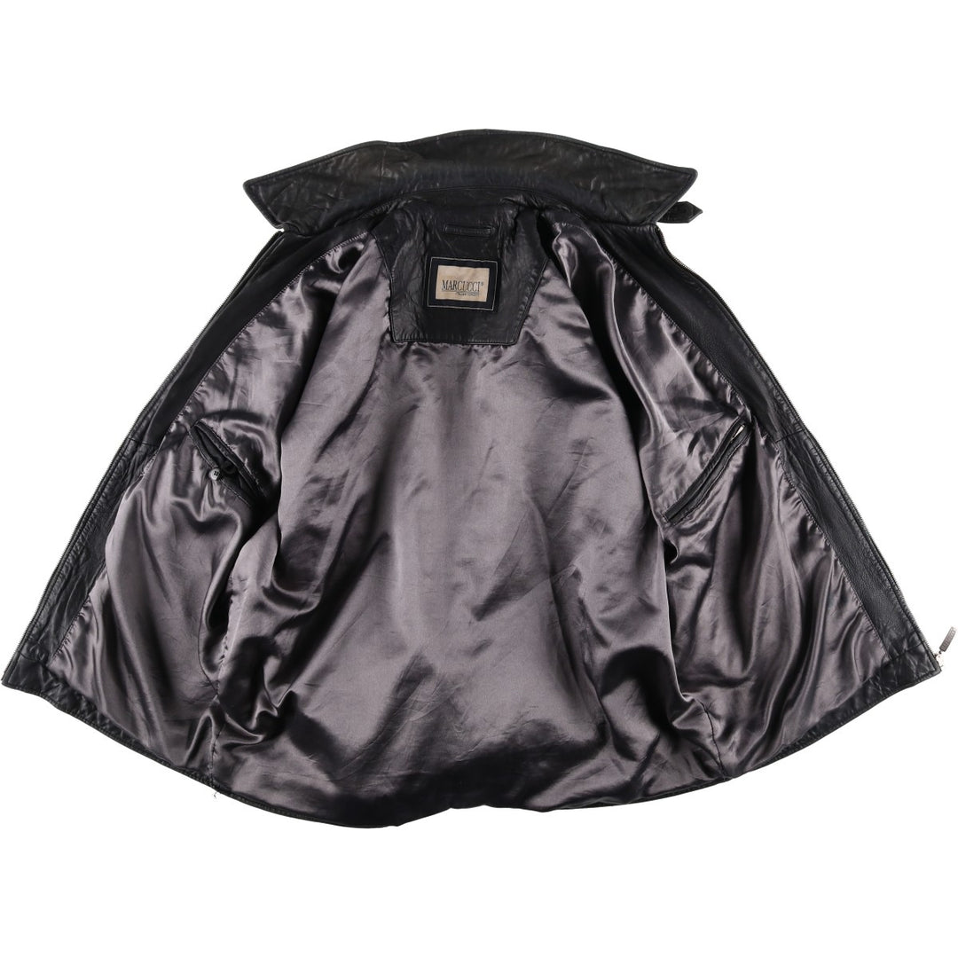MARCUCCI Swing Top Leather Blouson, Men's Size L (approx.) genuine leather black type Vintage Second Hand