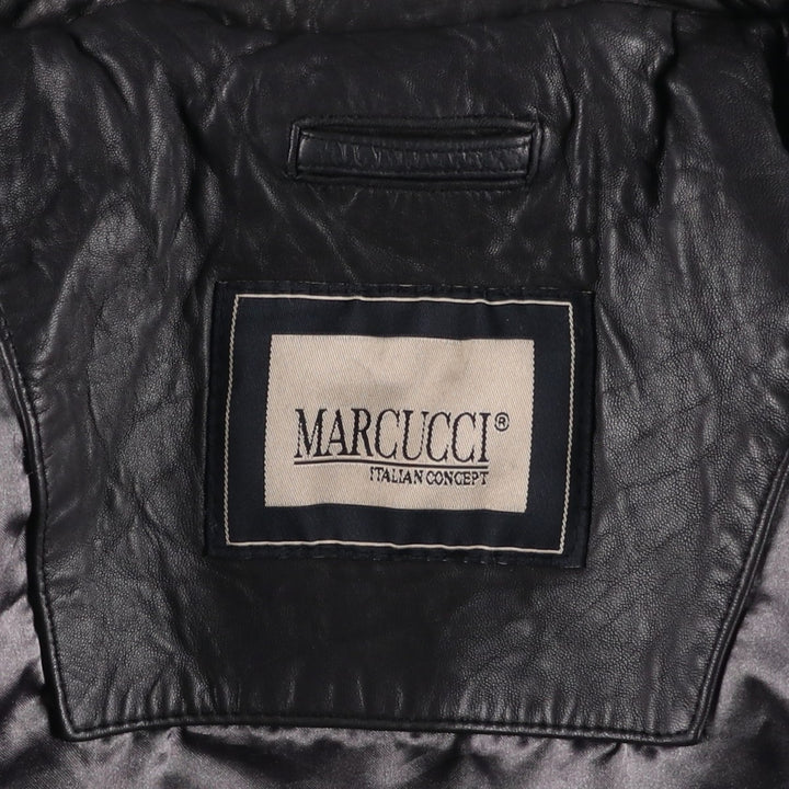 MARCUCCI Swing Top Leather Blouson, Men's Size L (approx.) genuine leather black type Vintage Second Hand