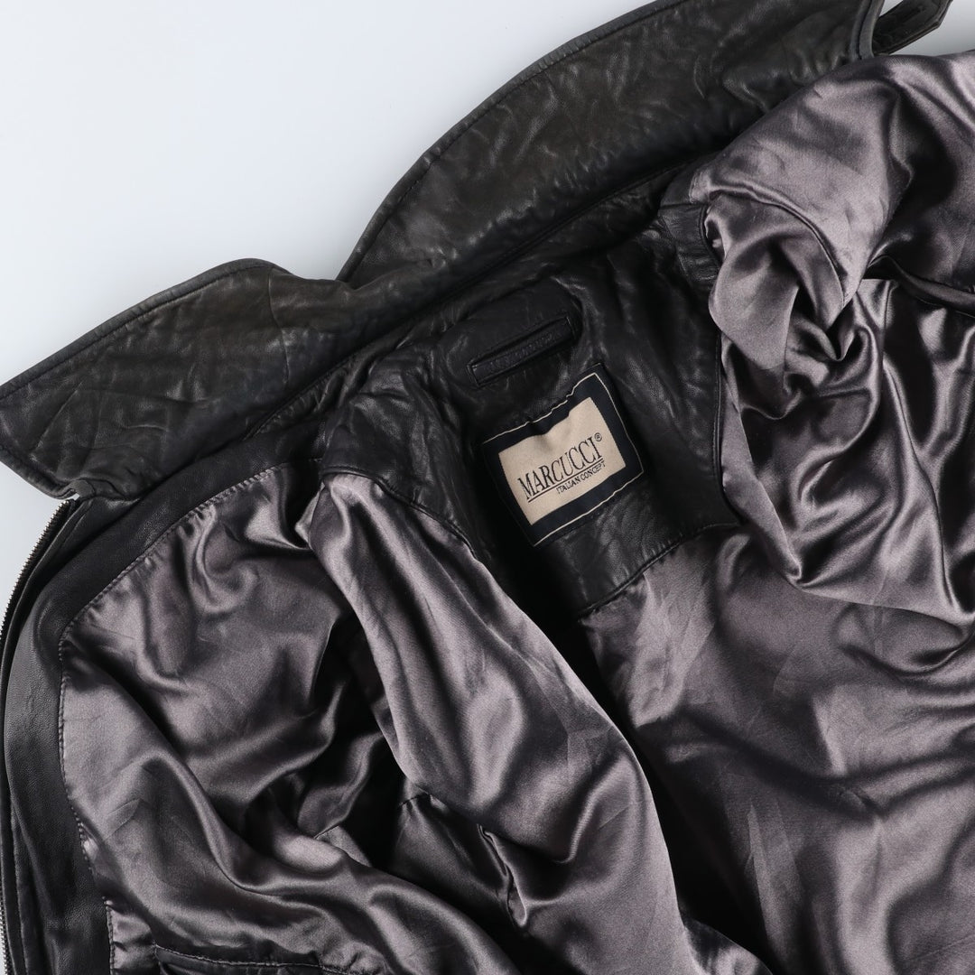 MARCUCCI Swing Top Leather Blouson, Men's Size L (approx.) genuine leather black type Vintage Second Hand