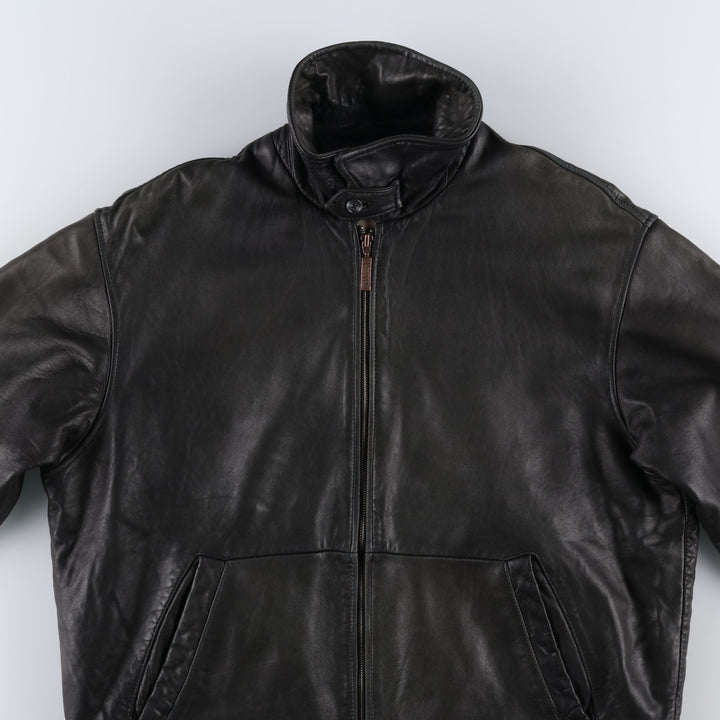 MARCUCCI Swing Top Leather Blouson, Men's Size L (approx.) genuine leather black type Vintage Second Hand