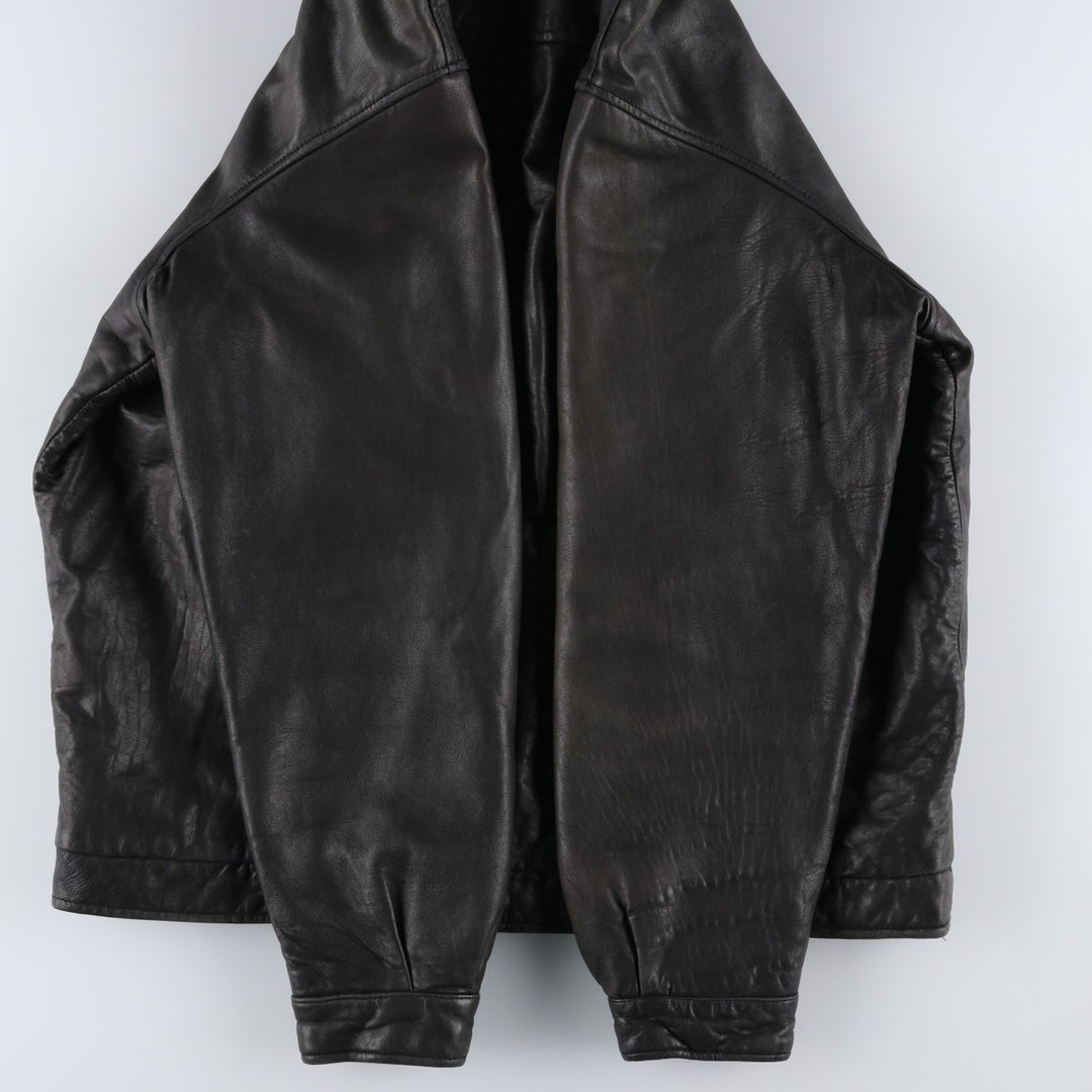 MARCUCCI Swing Top Leather Blouson, Men's Size L (approx.) genuine leather black type Vintage Second Hand