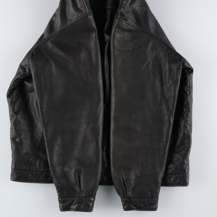 MARCUCCI Swing Top Leather Blouson, Men's Size L (approx.) genuine leather black type Vintage Second Hand