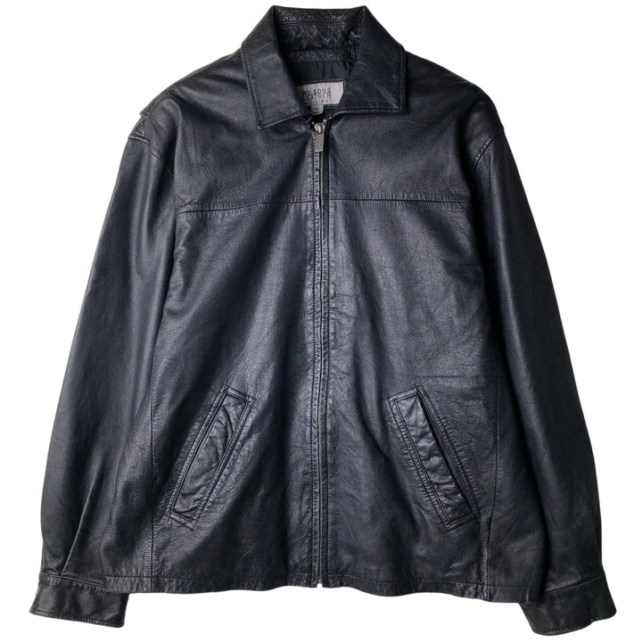 Wilsons Leather M.Julian Swing Top Leather Blouson, Men's Size L genuine leather black type Vintage Second Hand