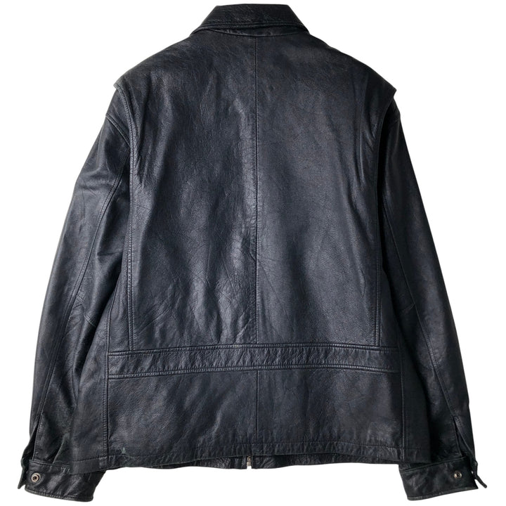 Wilsons Leather M.Julian Swing Top Leather Blouson, Men's Size L genuine leather black type Vintage Second Hand