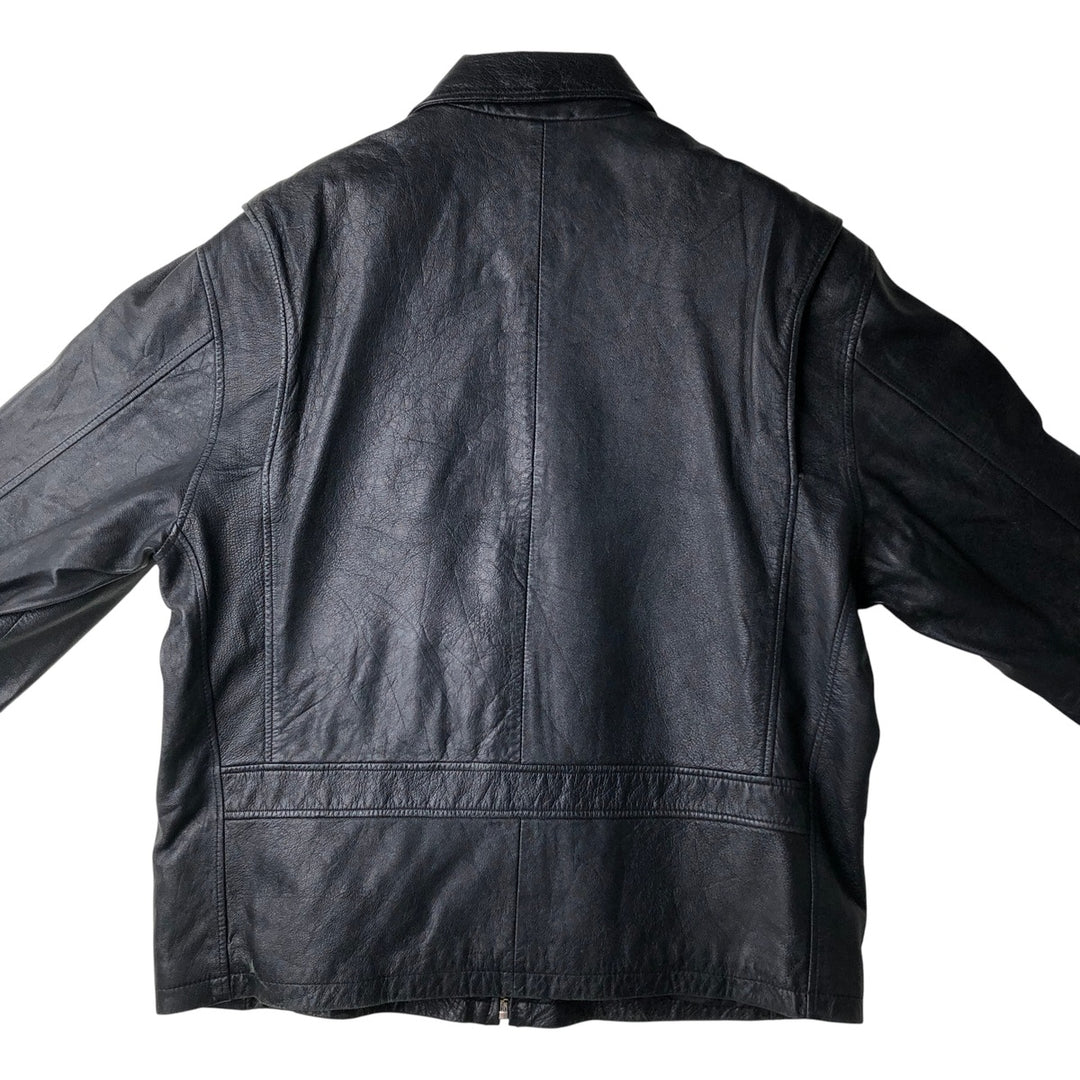 Wilsons Leather M.Julian Swing Top Leather Blouson, Men's Size L genuine leather black type Vintage Second Hand