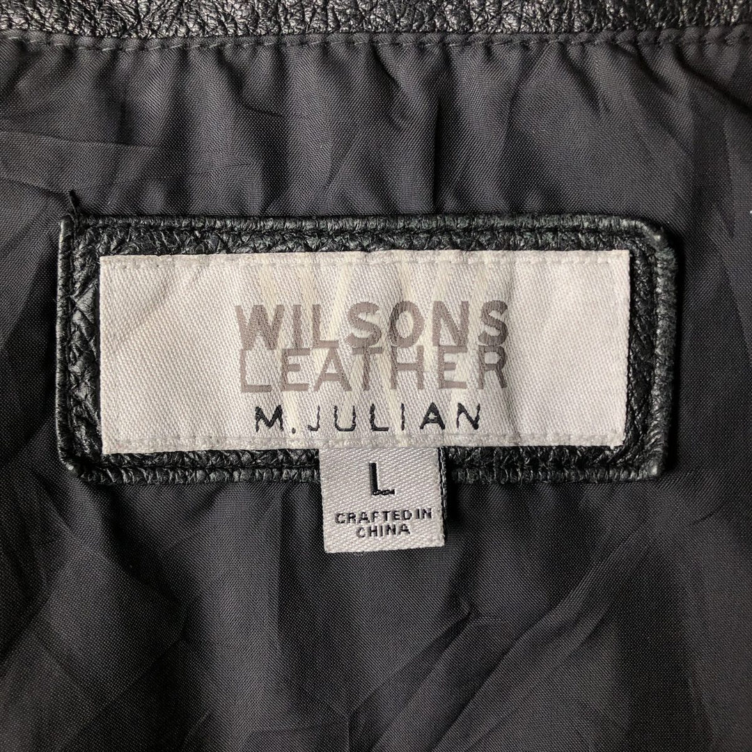 Wilsons Leather M.Julian Swing Top Leather Blouson, Men's Size L genuine leather black type Vintage Second Hand