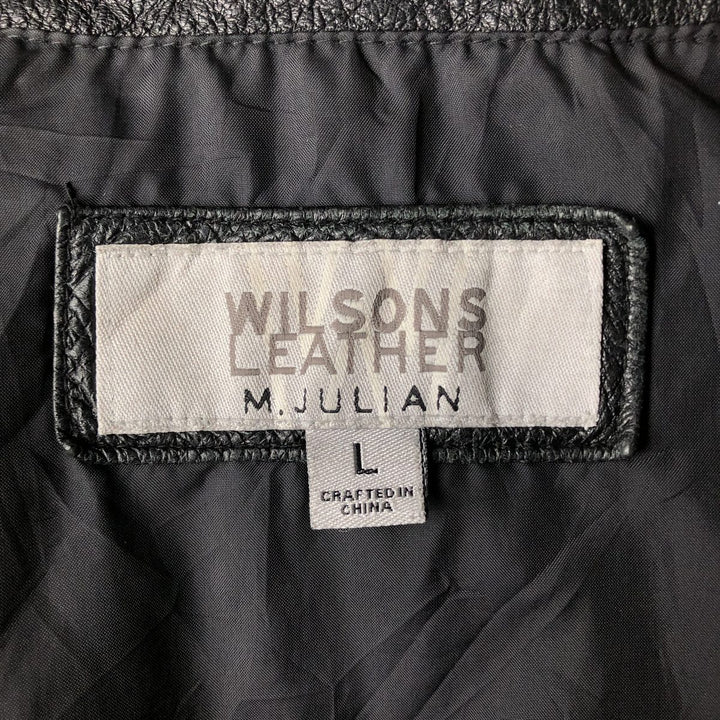 Wilsons Leather M.Julian Swing Top Leather Blouson, Men's Size L genuine leather black type Vintage Second Hand