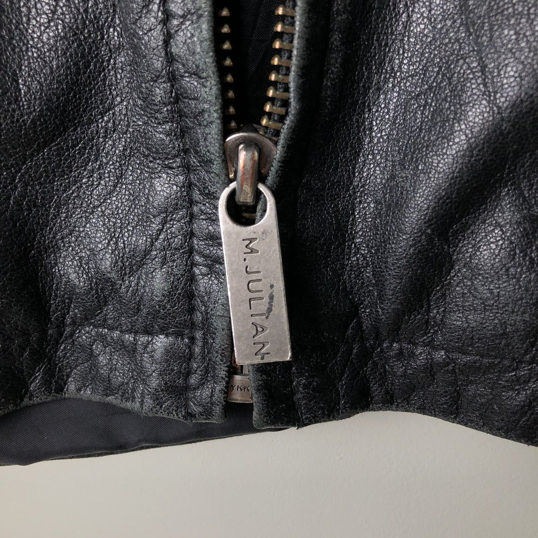 Wilsons Leather M.Julian Swing Top Leather Blouson, Men's Size L genuine leather black type Vintage Second Hand