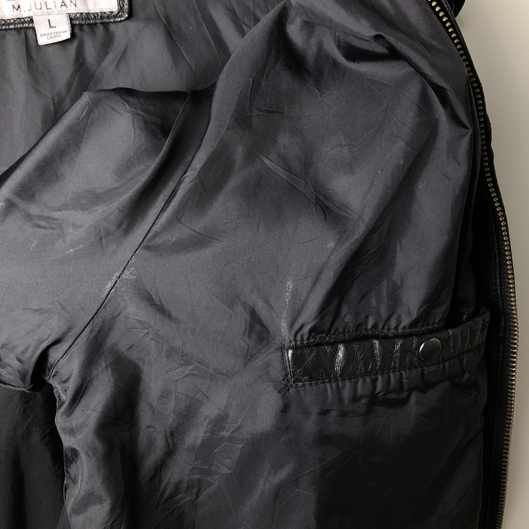 Wilsons Leather M.Julian Swing Top Leather Blouson, Men's Size L genuine leather black type Vintage Second Hand