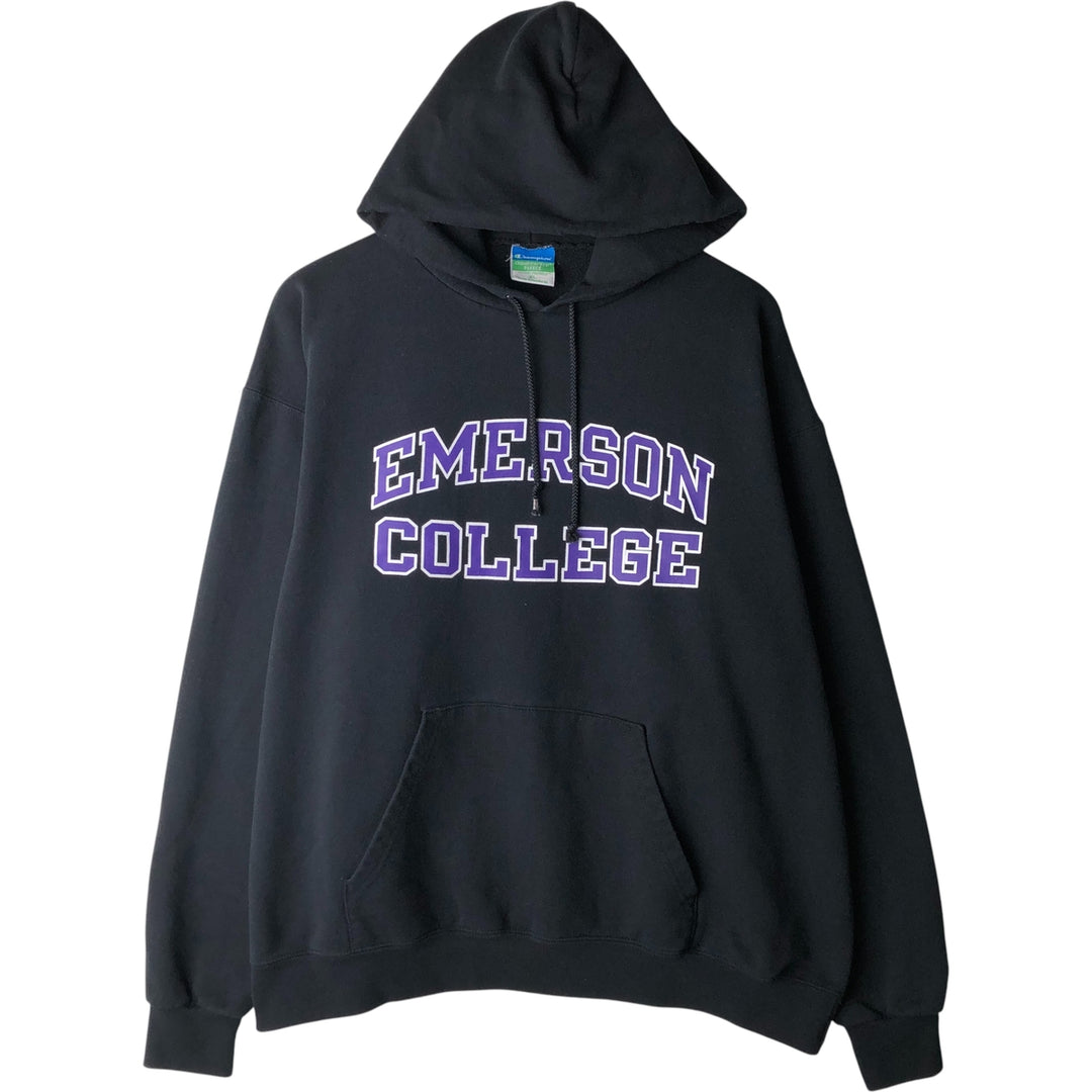 2000'S Champion ECO FLEECE College Sweatshirt Pullover Hoodie, Men's XL unclear black type Vintage Second Hand