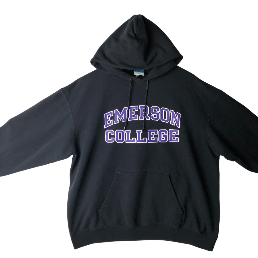2000'S Champion ECO FLEECE College Sweatshirt Pullover Hoodie, Men's XL unclear black type Vintage Second Hand