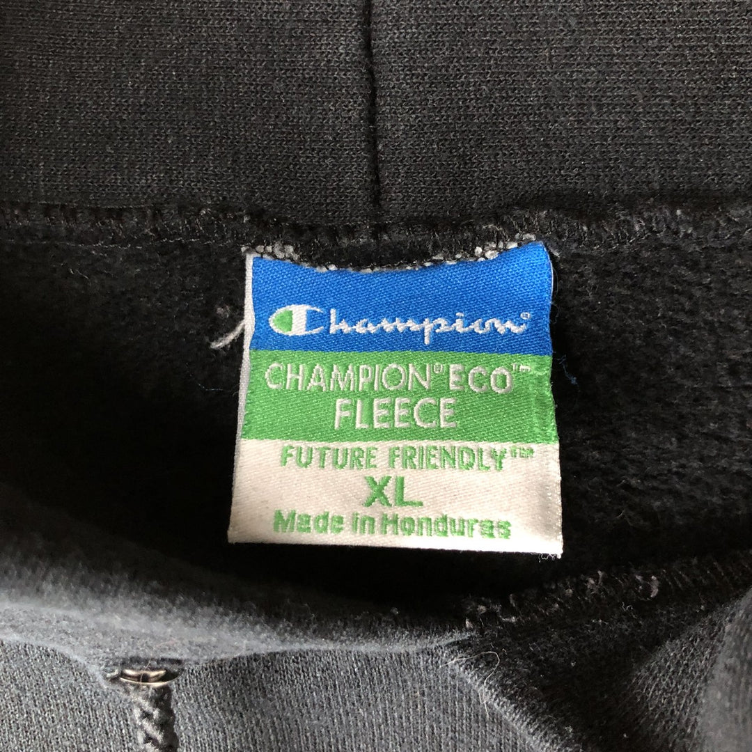 2000'S Champion ECO FLEECE College Sweatshirt Pullover Hoodie, Men's XL unclear black type Vintage Second Hand