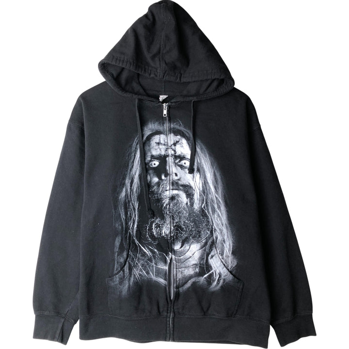 Independent Trading Company Rob Zombie Band Sweatshirt Full Zip Hoodie, Men's Size L cotton black type Vintage Second Hand