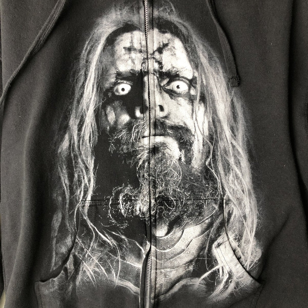 Independent Trading Company Rob Zombie Band Sweatshirt Full Zip Hoodie, Men's Size L cotton black type Vintage Second Hand