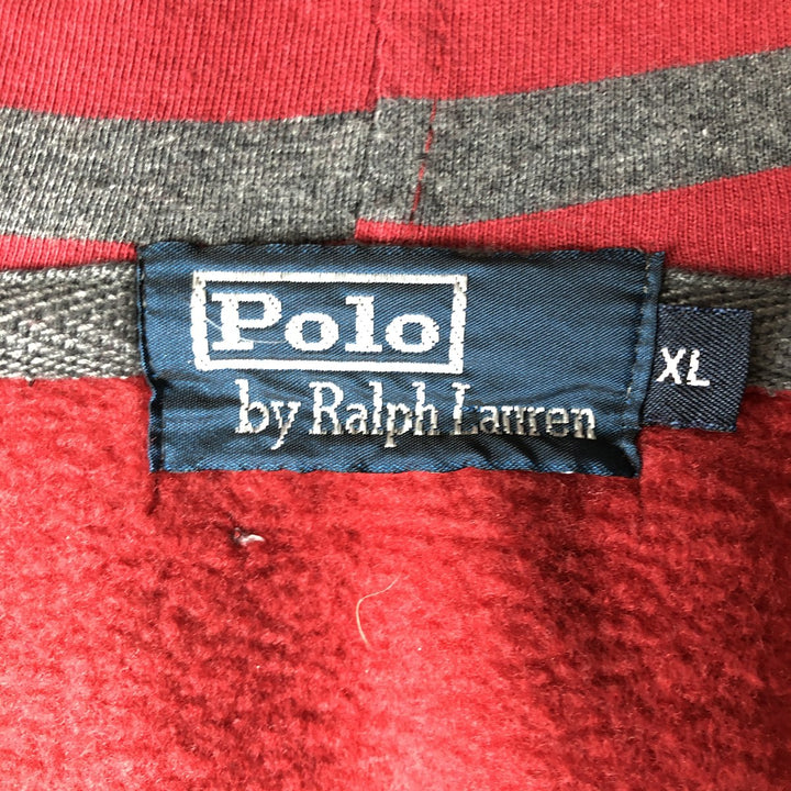 Ralph Lauren POLO by Ralph Lauren Two-Tone Full-Zip Hoodie, Men's XL cotton red type Vintage Second Hand