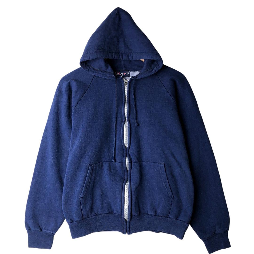 Vintage 1980'S IM Sports full-zip sweatshirt hoodie, size M, men's unclear navy blue type Vintage Second Hand