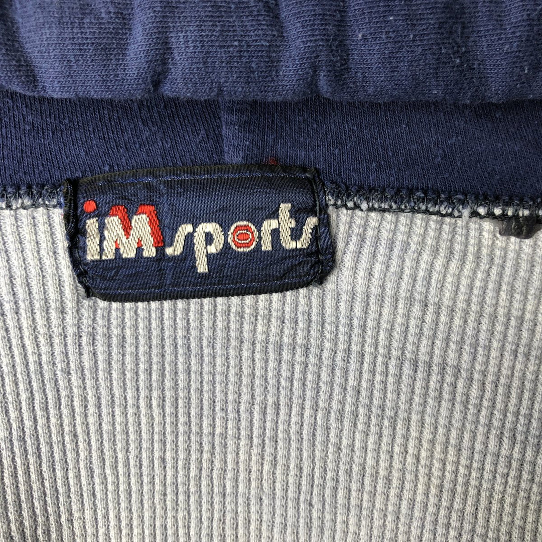 Vintage 1980'S IM Sports full-zip sweatshirt hoodie, size M, men's unclear navy blue type Vintage Second Hand