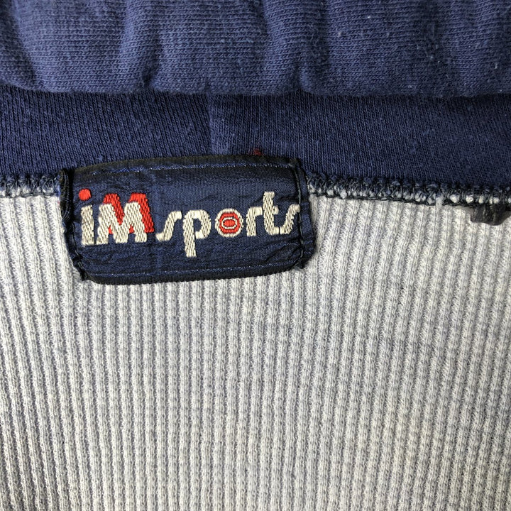 Vintage 1980'S IM Sports full-zip sweatshirt hoodie, size M, men's unclear navy blue type Vintage Second Hand
