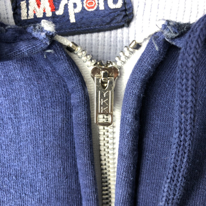 Vintage 1980'S IM Sports full-zip sweatshirt hoodie, size M, men's unclear navy blue type Vintage Second Hand